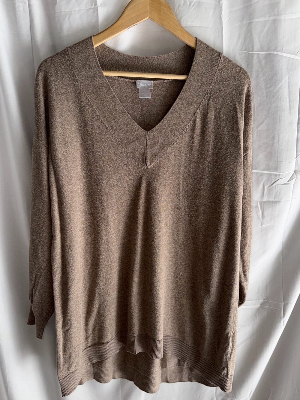 Chico's Taupe V-Neck Sweater